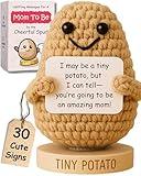 Mom to Be Gifts - Handmade Crochet Potato with 30 Empowering Messages for Expecting Moms - Unique Gift for Pregnant Women - Pregnancy Gift for Christmas | Funny Crochet Doll for an Expecting Mom