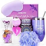 Lavender Spa Gifts Set for Women, Birthday Gifts for Her Mom Wife Daughter Grandma Sister Girlfriend Workmate, Home Bath Care Package, Relaxation Self Care Gift Bath Set Get Well Gift Box