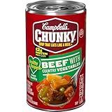 Campbell’s Chunky Healthy Request Soup, Beef Soup with Country Vegetables, 18.8 Oz Can