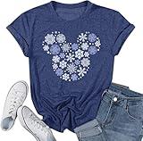 Magical Shirt for Women Magic Kingdom Tshirt Funny Castle Graphic Tees Christmas Lights Casual Short Sleeve Vacation Tops-L (New Navy Blue)