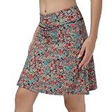Women Skorts Skirts with Zipper Pockets,Athletic Golf Tennis Swim Skirts 20" Knee Length Skorts for Women(Floral Green M)