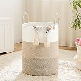 Artfeel Laundry Basket,Woven Cotton Rope Laundry Hamper,60L for Decorative Storage of Dirty Clothes,Toys and Blankets in Bathroom,Bedroom and Living Room