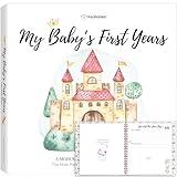 First 5 Years Baby Memory Book Girl, Boy - 90 Pages Hardcover First Year Milestone Keepsake Book, Newborn Scrapbook for New Parents, Minimalist Photo Album Journal,Gift for Baby Shower(Fairytale Land)
