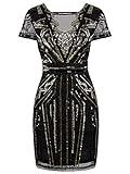Vijiv 1920s Short Prom Dresses Sequins Embellished Night Out & Cocktail Dress Gold Glam Medium