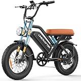 Electric Bicycle for Adults - 16"/20”x 4”Fat Tire, Peak 1000W 7 Speed Electric Motorcycle Bicycle, 48V 15.6/18.2AH Battery Long Seat Electric Bike,Up to 21.75/28MPH 30-60Miles Electric Dirt Bike