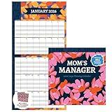 TF Publishing 2026 Mom's Manager Wall Calendar - Large Grids for Appointments and Scheduling - Vertical Monthly Wall Calendar 2026 with Premium Matte Paper for Home and Office Organization - 12x12in