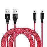 BATSOEASY 2 Pack 5ft 3DS/ 2DS USB Charger Cable, Nylon Braided Power Charging Cord Cable Compatible with Nintendo 3DS/ 2DS/ DSi