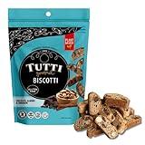 Tutti Gourmet Gluten Free Chocolate, Almond & Cinnamon Biscotti, 9.9 oz (283g) Resealable Cookie Bag - Vegan and Halal Snacks