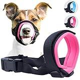 Gentle Muzzle Guard for Dogs - Prevents Biting and Unwanted Chewing Safely - New Secure Comfort Fit - Soft Neoprene Padding - No More Chafing - Training Guide Helps Build Bonds with Pet (XL, Pink)
