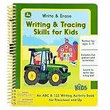 John Deere Kids Wipe Clean Writing & Tracing Workbook Skills for Preschool Kids Ages 3 - 5: Practice Pen Control, ABC's, Numbers, Handwriting, Wipe Off Pen and Stickers Included!