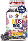 SUNNY SAM Iron Gummies for Kids & Teens - 10mg Iron Vitamins with Vitamin C - Low-Sugar Chewable Gummy Supplement for Immune Support, Supports Red Blood Cell Production for Children & Teen Girls