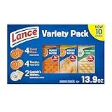 Lance Sandwich Crackers, Variety Pack, 3 Flavors, 10 Individually Wrapped Packs, 6 Sandwiches Each