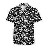 Black Spaceships Mens Funny Hawaiian Shirts 3D Graphic Button Down Short Sleeve Tropical Holiday Beach Aloha Shirt
