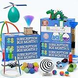 Stem Learning 6 Monthly Subscription Box Kits w/ 18 Projects - Summertime Remote School Building Toys - Science, Technology, Engineering, Mathematics - Activities for Kids Boys & Girls Ages 7-12