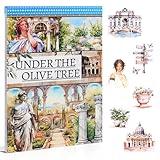 Dwpetzo Vintage Ancient Greece Mythology History Stickers Scenery Book, 20 Sheets Pre-Cut Junk Journaling Artistic Stickers for Scrapbooking, Albumn, Bujo, Scrap Book, DIY Craft Art Decor