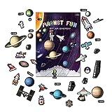 Magnetic Portable Playboard Solar System Planet Outer Space Play Create Scene Educational Teaching Playset(39 Pcs)