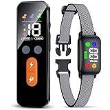 Dog Training Collar, Dog Shock Collar with Remote Control for Medium Large Dogs 40-120lbs, IP68 Waterproof Shock Collar for Dogs with Beep Vibration Static & Safety Lock