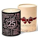 Happy 25th Birthday Gifts for Women Scented Candles, 25th Birthday Home Decorations Candles, 25 Years Old Christmas Birthday Gift for Daughter Girlfriend Sister