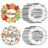 Sereliy 24 Pcs Fall Coloring Wreath Crafts for Kid, Color Your Own Thanksgiving Crafts, DIY Paper Fall Wreath for Classroom Activities Thanksgiving Games.(Thanksgiving)