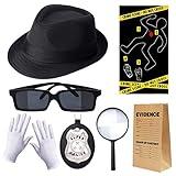 Keymall Kids Spy Kit Detective Costume Accessories 7Pcs for Investigation Role Play Dress Up Costume Educational Science Gift (Set B)