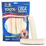 Pet Factory 100% Made in USA Beefhide 7" Rolls Dog Chew Treats - Natural Flavor, 4 Count/1 Pack