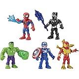 Marvel Super Hero Adventures 5-Inch Action Figure 5-Pack, Includes Captain America, Spider-Man, 5 Accessories (Amazon Exclusive)