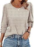 Fall Fashion Must Haves Boho Tops for Women Trendy Business Casual Outfits Plus Size Blouses Dressy Work Tshirts Shirts Spring Summer Women's Clothing Brown 4XL
