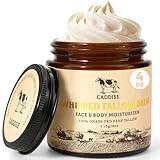 Whipped Beef Tallow for Skin – 100% Grass-Fed Handmade Cream Moisturizer for Face & Body, Natural with Honey, Shea Butter, Jojoba Oil, Non-Greasy, Nourishing for Men, Women, Kids, 4 Oz