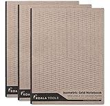 KOALA TOOLS | Isometric Graph Paper Notebook (3 pack) | 7.5" x 9.75", 60 pp. - Kraft Cover Isometric Grid Drawing Pads - Suitable for Industrial, Architectural, Interior Design