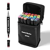 Dabo&Shobo 24 Colors Drawing Markers, Dual Tip Art Markers, Coloring Marker For Adult Sketching And Coloring