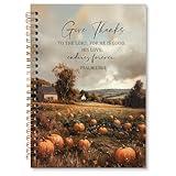 XNXLDYLH Fall Vintage Pumpkin Christian Notebook Journal, Church Pretty Spiral Notebook, Bible Study Prayer Notes Journal Notebooks for Women Men, Autumn Fall Office School Supplies Gifts, 5.5x8.3Inch