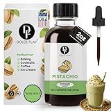 Dolce Flav Pistachio Extract – 2 Ounce Water-Soluble Kosher, Sugar-Free, Concentrated Nutty Pistachio Flavor for Baking, Ice Cream & Pastries, Includes Measured Dropper