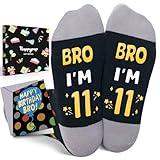 HAPPYPOP 11th Birthday Gifts Ideas for Boys - Socks for Kids Age 11, Eleven Year Old Gifts, Presents for 11 Year Old Tween Boys with Greeting Card