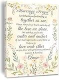 Marriage Prayer Quotes Canvas Wall Art Decor Christian Marriage Blessing Print Painting Artwork Home Wall Decoration For Living Room Bedroom Wedding Gifts Framed 8 * 12 inch