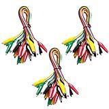 WGGE WG-026 10 Pieces and 5 Colors Test Lead Set & Alligator Clips,20.5 inches / 22 AWG Wire (3 Pack)
