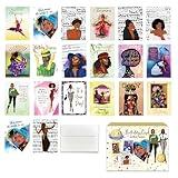 African American Birthday Cards Assortment Box – Set of 18 All Occasion Black Greeting Cards with Envelopes – Beautiful Black Women Designs – Premium Cardstock