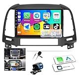 【2G+64G】 Android 13 Car Stereo for Hyundai Santa Fe Radio 2006-2012 Wireless CarPlay Android Auto GPS Navigation 9” HD Touchscreen Bluetooth SWC FM/WiFi/Mirror Link+Backup Camera