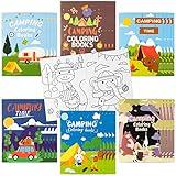 Dvbonike 24Pcs Camping Coloring Books Including Tent Camping Light Forest Bear Rabbit DIY Art Drawing Patterns Summer Birthday Party Favors Gifts Home School Activity Supplies for Kids Boys Girls