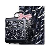 BYOOTIQUE Makeup Organizer Case with Mirror 2-Tier Trays Lockable Cosmetology Case Jewelry Storage box for Nail Tech Beauty Salon Barbershop Hairstylist,Mermaid Black