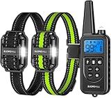 Dog Training Collar with Remote, 4200FT Electronic Dog Shock Collar with Beep, Vibration, Shock, Light and No Shock Mode, Electric Training Collar Set for Small Medium Large Dogs (Black Green)