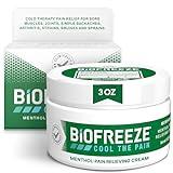 Biofreeze Pain Relief Cream for Knee, Neck, Hip, Joint, Shoulder, & Simple Backache, Arthritis Pain Reliever, Sore Muscle Relief, Cooling Menthol Pain Cream, 3 Oz