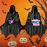 VIBNRIX Halloween Decorations Grim Reaper Figurines Set of 2 Spooky Cloaked Ghost Ornaments Gothic Bookshelf Decor
