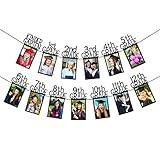 Black Glitter K-12 Graduation Photo Banner Kindergarten to 12th Grade Graduation Picture Banner for Grade Photo Kindergarten Party Decorations 2025
