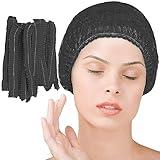 Disposable Bouffant Caps 100pcs,24inches Hair Net, Elastic Dust Cap for Food Service,Salon,Spa,Kitchen Head Cover (Black)