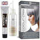 Metallic Graphite Gray Hair Dye Demi-Permanent, Grey Toner for Bleached Hair, Anti-Breakage Plex Hair Care, Vegan & Cruelty-Free, 100% Gray Coverage, Silver Hair Color by Smart Beauty