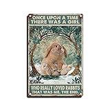 Tin Sign Once Upon A Halloween Night There Was A Girl Who Really Loved Easter Rabbit Tin Signs Metal Bar Wall Plaque Decor Kitchen Tin Sign 12x8 Inch