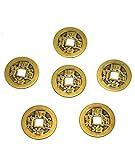 6pcs/Set Brass Chinese Feng Shui I Ching Divination Coins for Success Dia 1.1“ W Fengshuisale Bag Y-1055