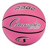 Champion Sports Rubber Junior Basketball, Heavy Duty - Pro Style Basketballs - Premium Basketball Equipment, Indoor Outdoor - Physical Education Supplies (Size 5, Pink)