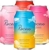 Recess Mood Magnesium & Adaptogen Drink, Relaxation Beverage, 12 Ounce (Paradise Sampler Variety Pack, 12 Pack)