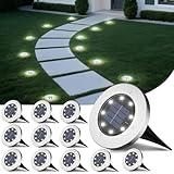 INCX Solar Lights for Outside,12 Pack Solar Lights Outdoor Waterproof, Solar Garden Lights Landscape Lighting for Patio Pathway Lawn Yard Deck Driveway Walkway, Cold White